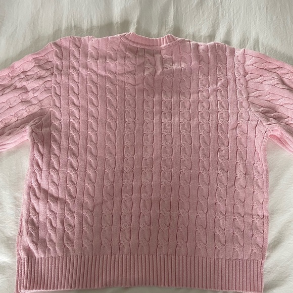Frankie's Bikinis Light Pink Crew Neck Sweater Cable Knit NWOT - Picture 8 of 9